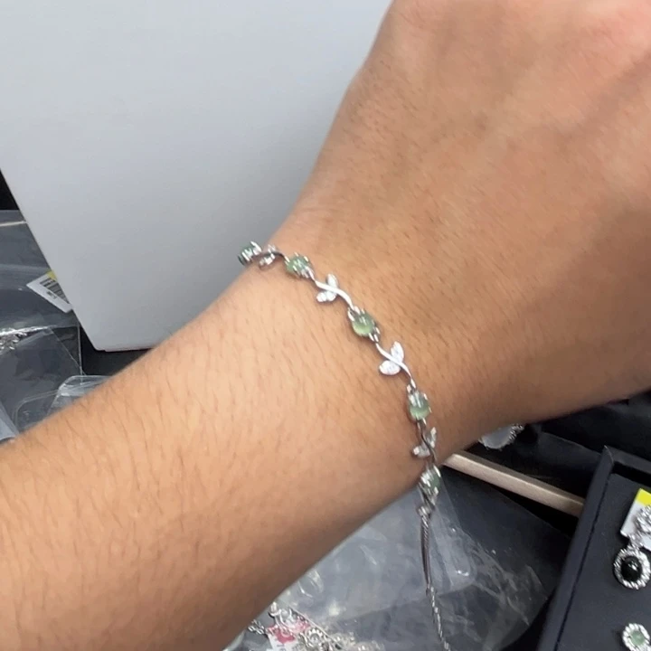 翡翠银S925镶嵌手链