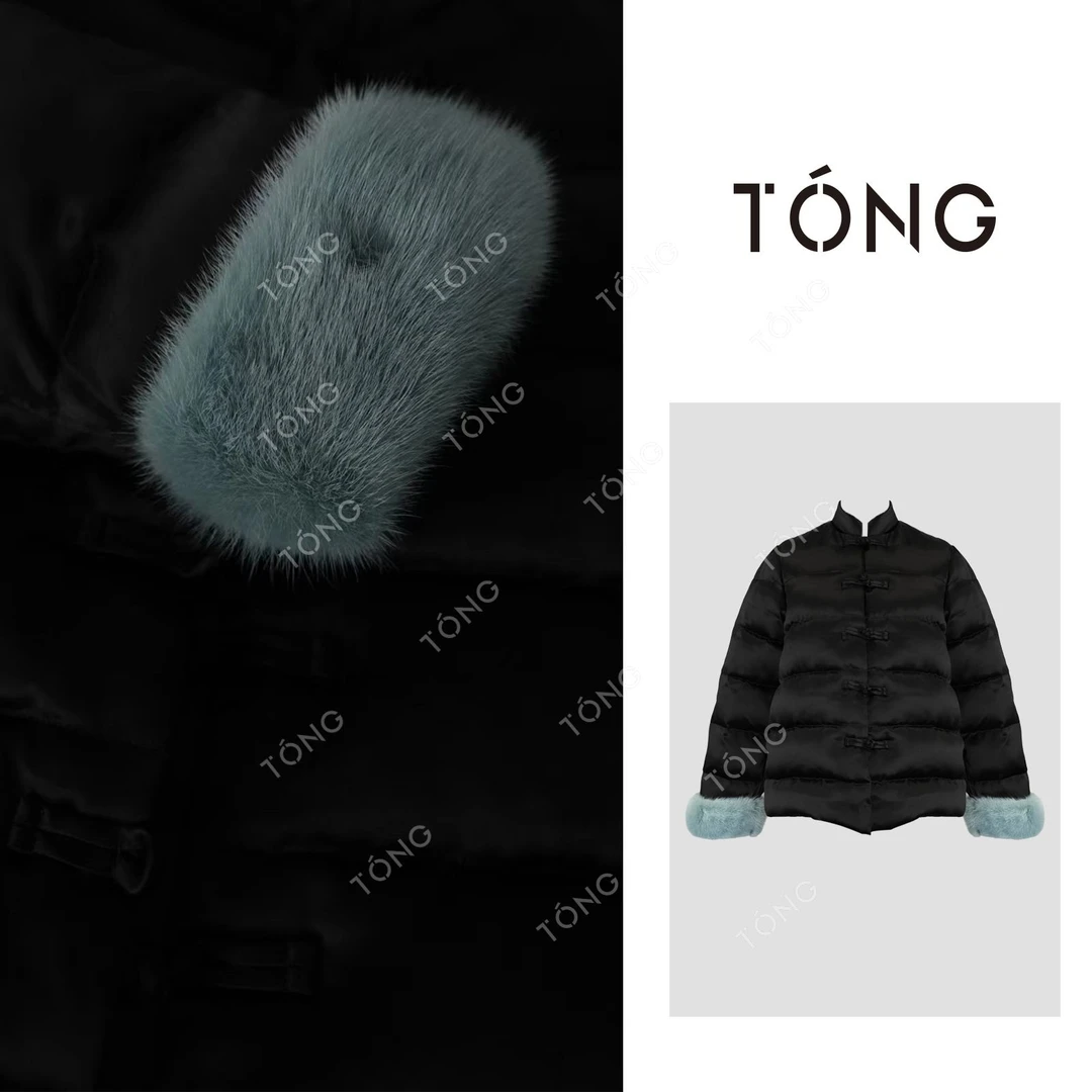 【经典】25年新国标90白鸭绒拼接水貂百搭时尚羽绒服 YW340