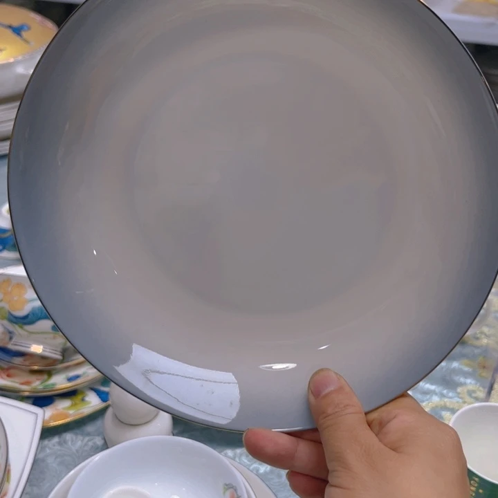 瓷片渐变八寸深盘四个