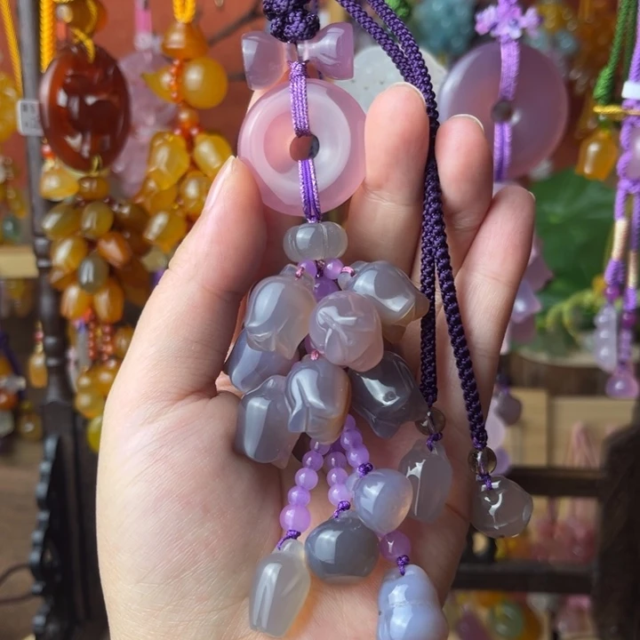 紫色风铃花通货汽车挂件