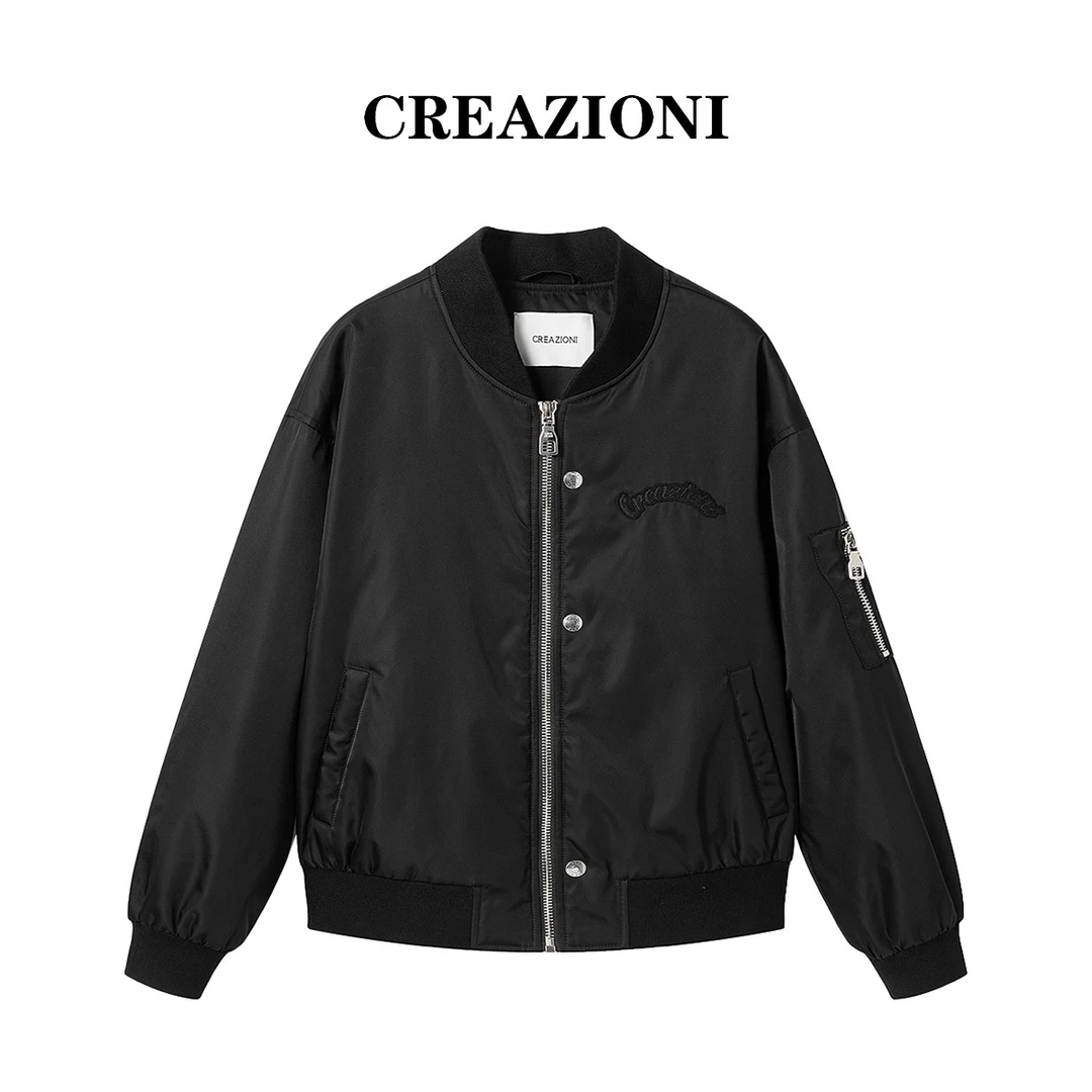 CREAZIONI【墨驭骑士】男士潮流轻奢防风棒球服外套飞行夹克短款