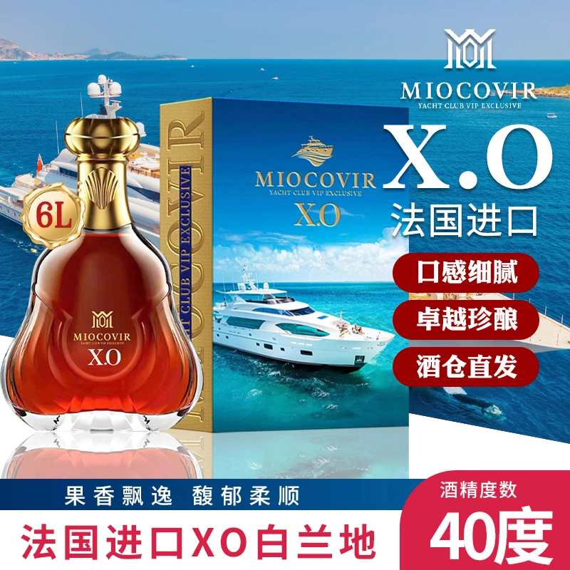 法国  岱豪梅卡瓦游艇XO白兰地 酒体璀璨  40度6L礼盒装