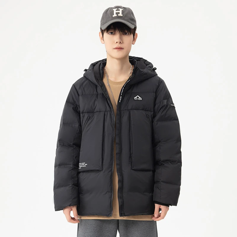 【天跑】冬季保暖90白鸭绒加厚连帽时尚休闲男女羽绒服TPM7703WT013