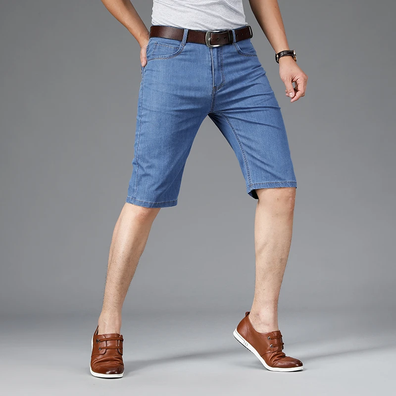 短裤夏季薄款透气牛仔五分裤商务直筒男潮流百搭弹力宽松休闲大码