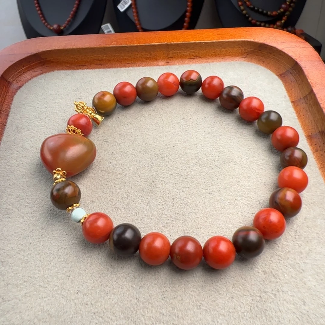 南红玛瑙未镶嵌（大山包包浆手串7+）