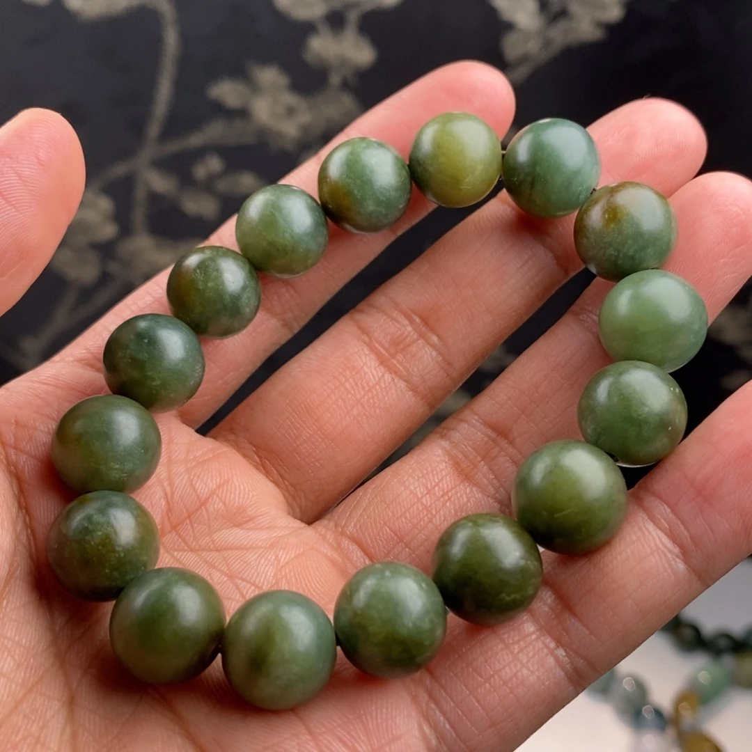 未镶嵌手串翡翠秋香色12+