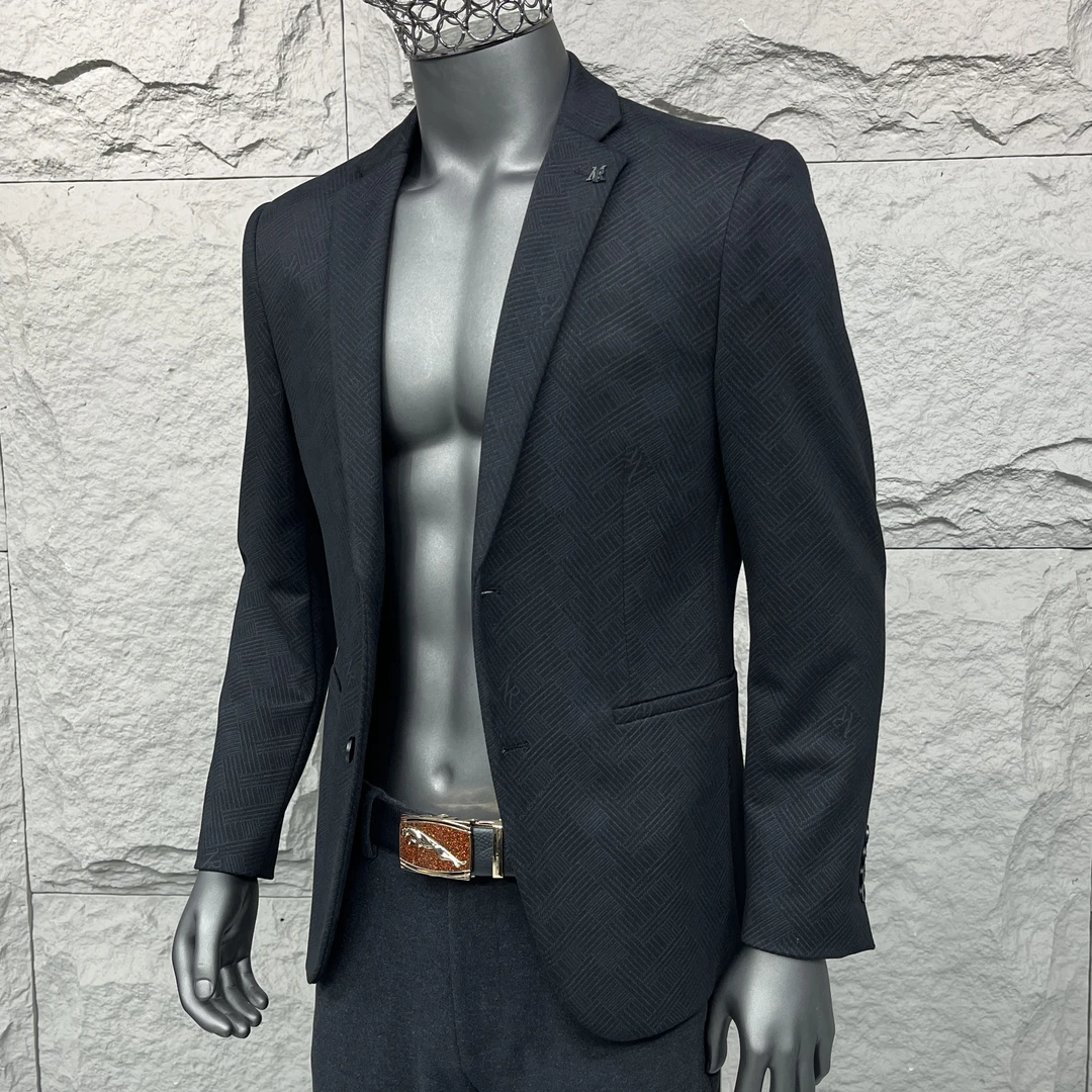 【品牌秋冬同款】5871款高端加厚色织刺骨拉毛商务休闲上衣西服