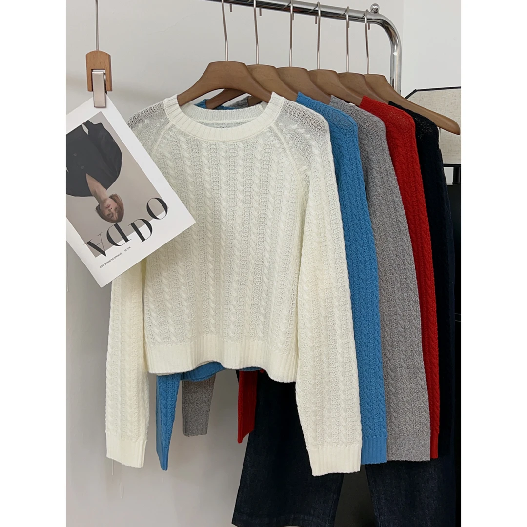 重磅推荐，上身绝美！设计感麻花编织针织衫女秋季慵懒软糯百搭上衣