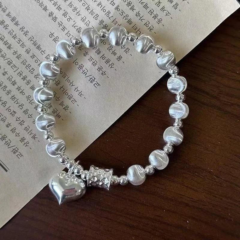 足银手链 S05—爱心路路通手链 银色饰品 无礼盒