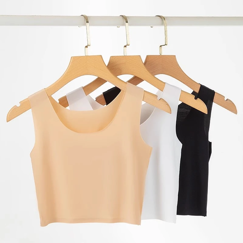 抹胸内衣薄款夏季打底裹胸防走光遮胸女冰丝无痕肉色胖mm防透背心