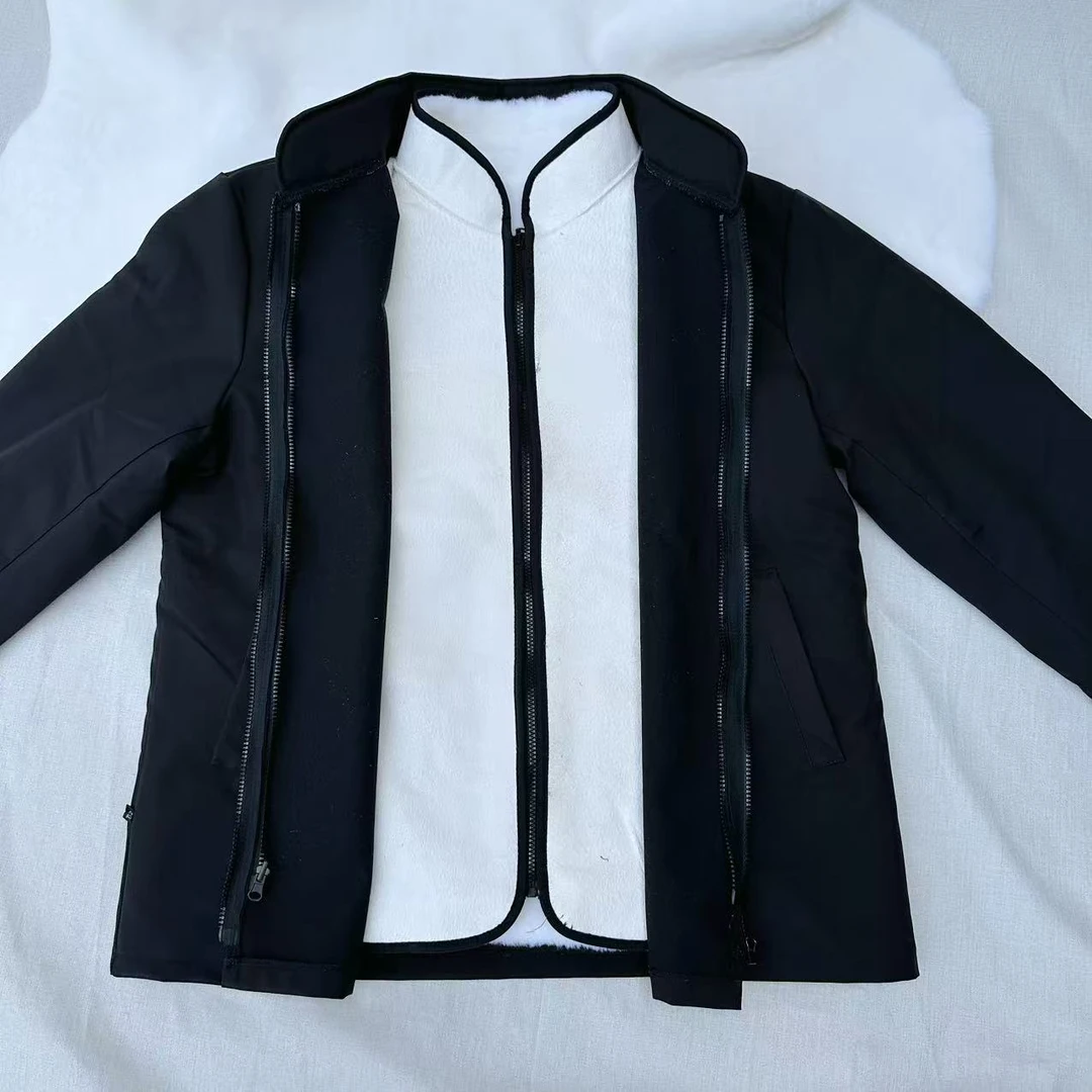 皮毛一体羊皮袄冬季男士中老年可拆卸休闲棉袄加厚户外羊皮皮衣