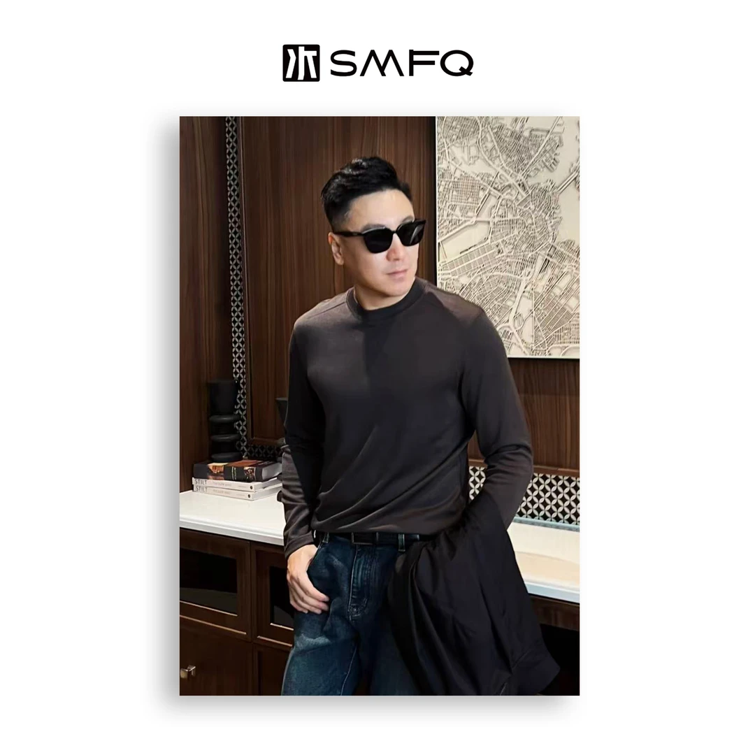 水木夫妻·男款「如坠云端」天丝羊毛混纺 高弹显瘦吸湿休闲长袖T恤