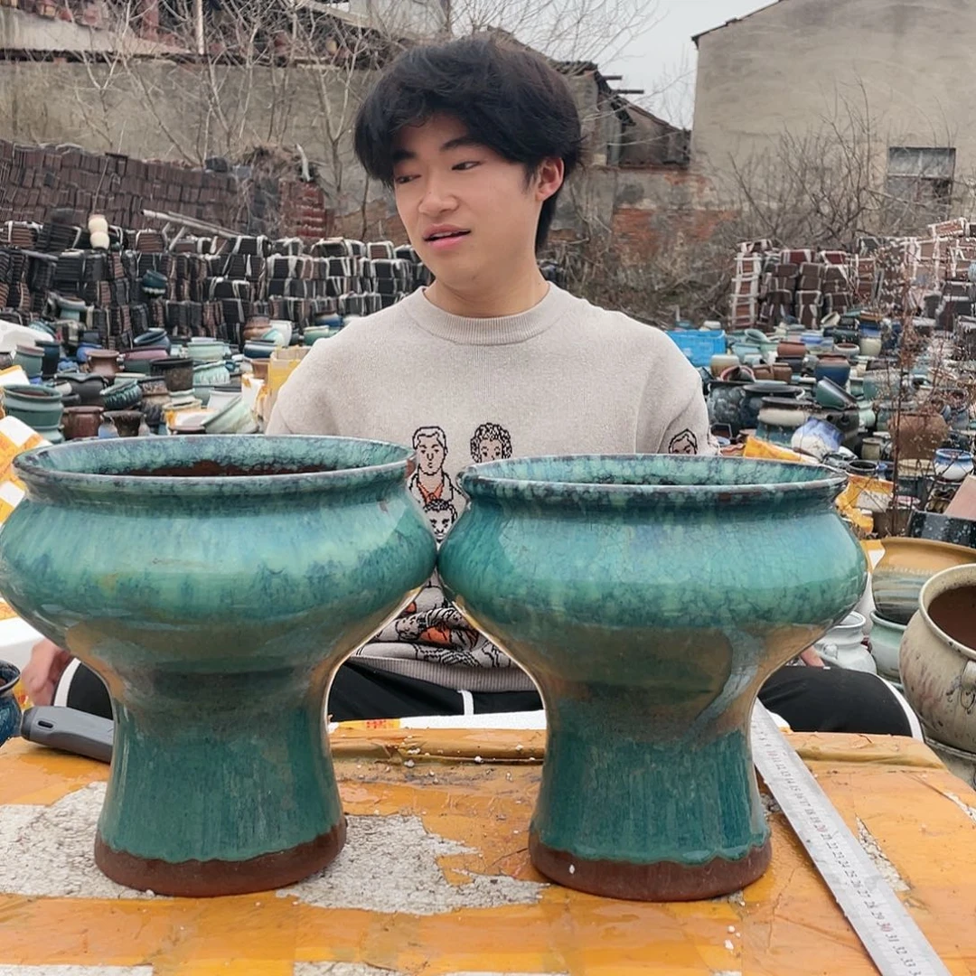 宜兴紫砂粗陶花盆