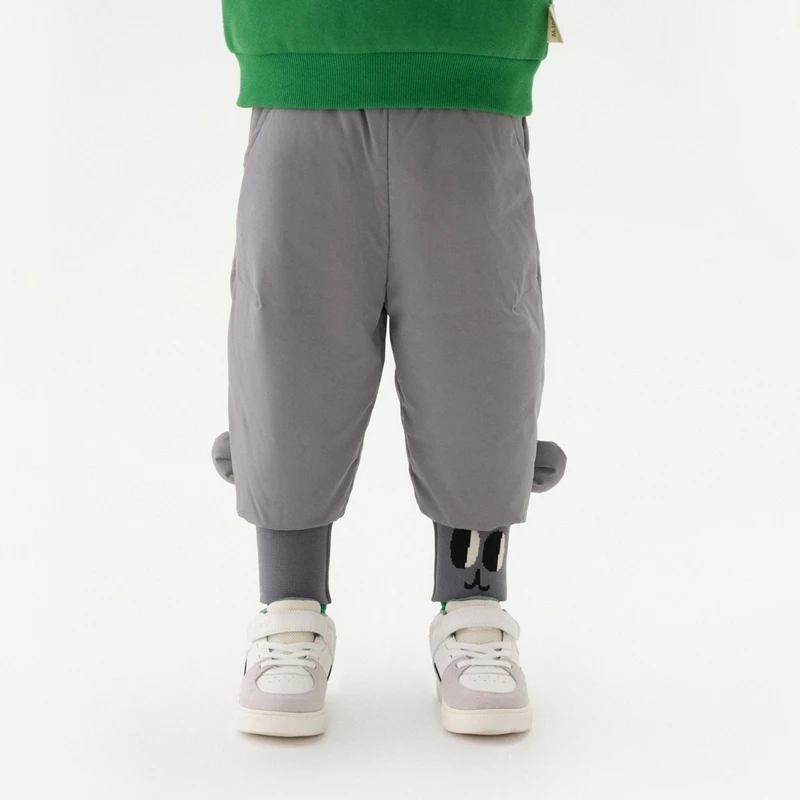 马拉丁童装儿童裤子冬装男小童萌趣可爱脚口罗纹裤