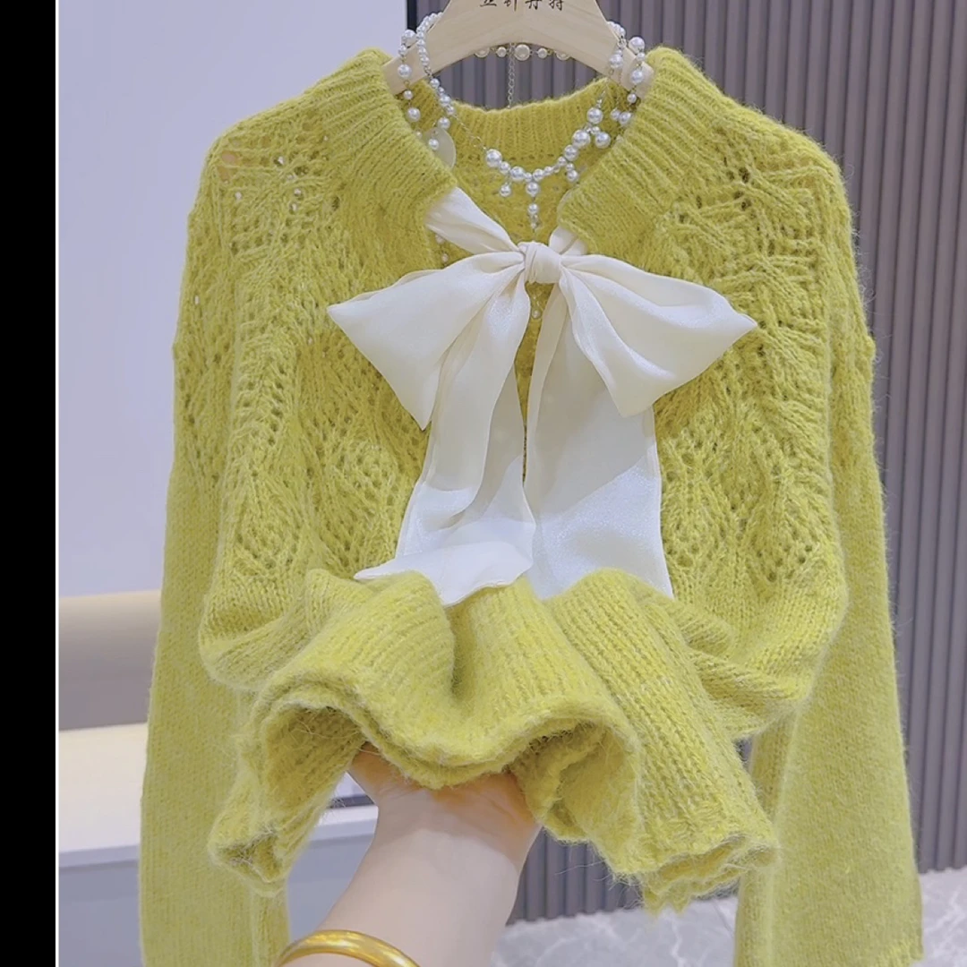 sh88法式温柔风软糯高级感超好看慵 懒针织上衣