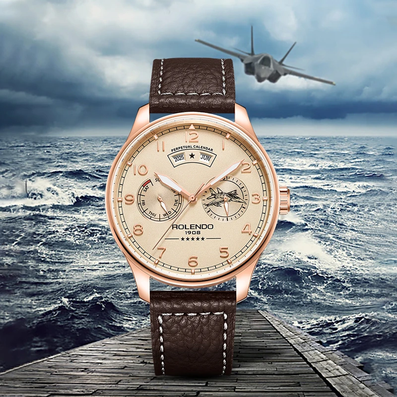 【黎莎专属】罗兰度新款战鹰系列全自动机械男士腕表RG7210