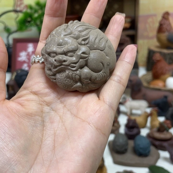 紫砂茶宠紫砂貔貅盖置