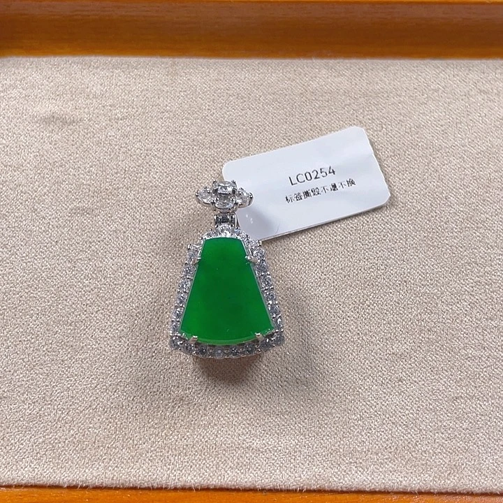 吊坠(不含链)银S925镶嵌翡翠