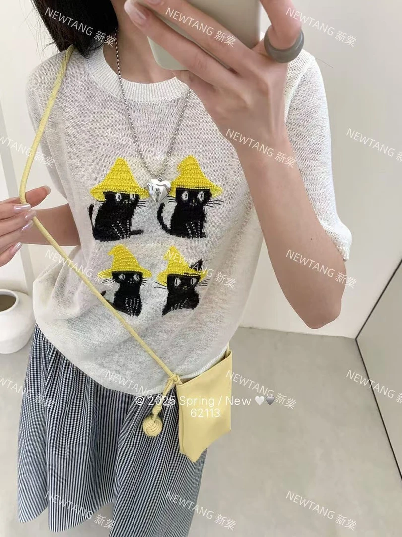 【小草帽】30夏季新款时尚卡通可爱透气短袖