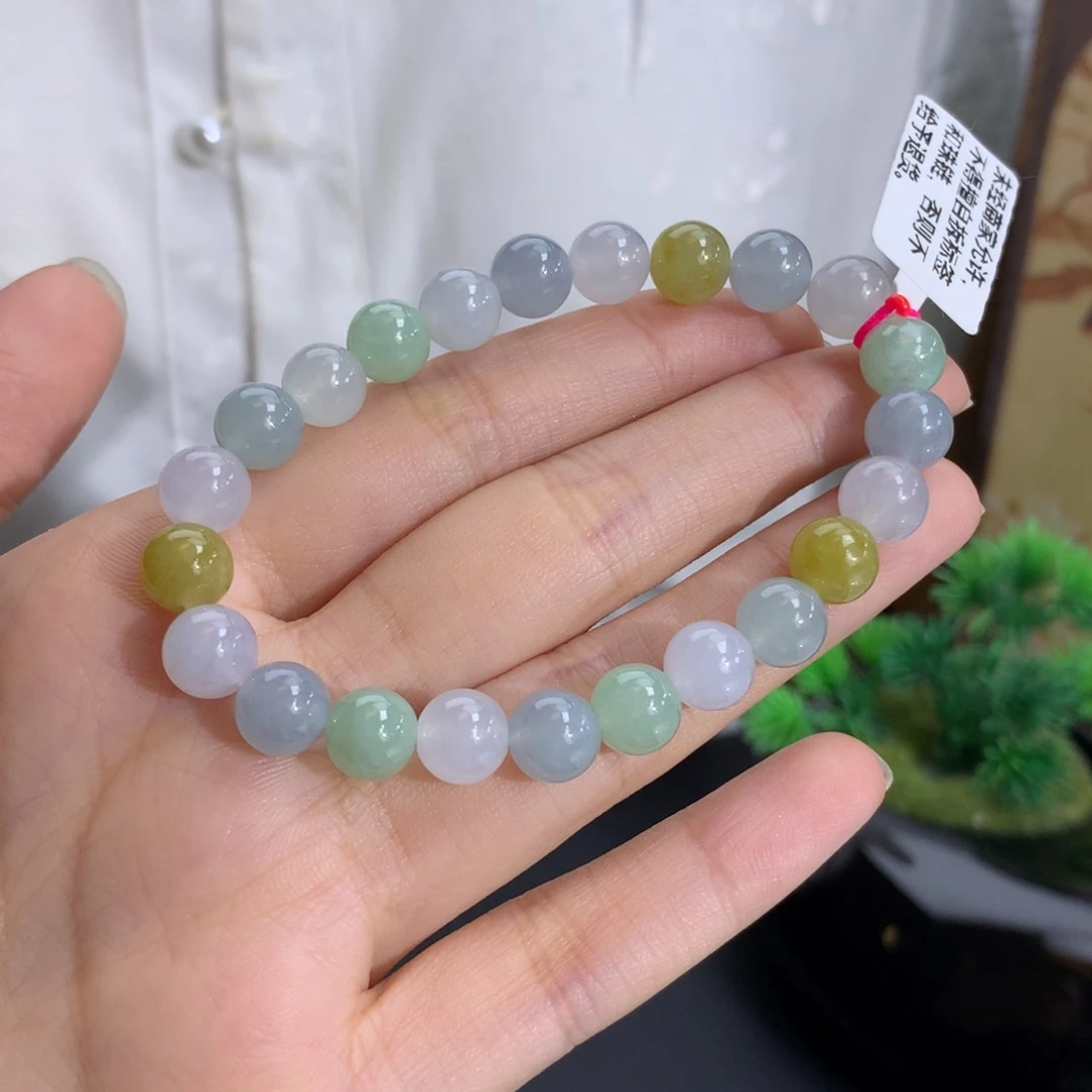 未镶嵌手串翡翠卡8.0冰润多宝手串