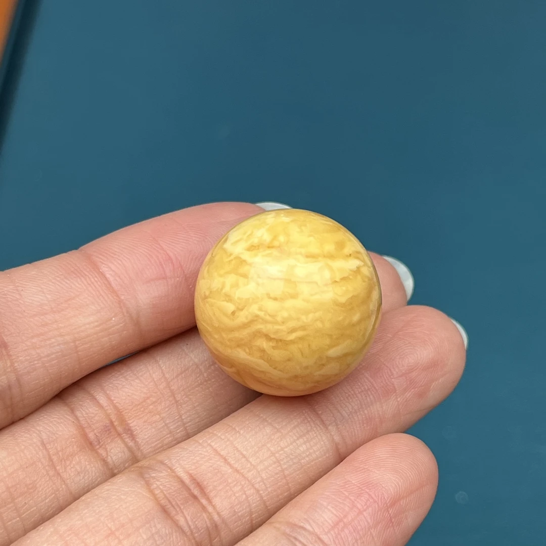Y5470天然原矿蜜蜡鸡油黄妖花水滴 26*44mm抖音基地质检发货