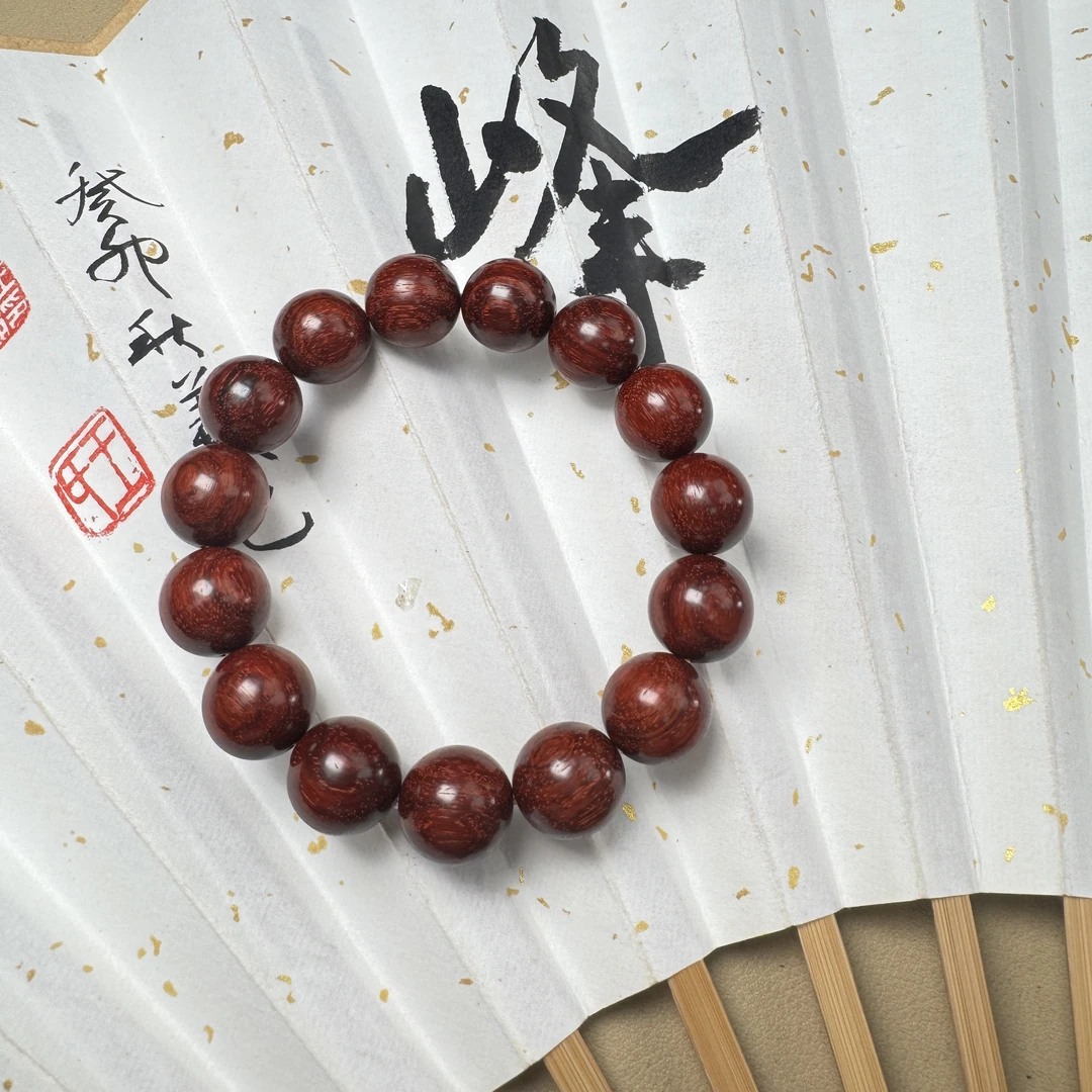 【钦馨工艺】印度小叶紫檀圆珠单圈干磨手串木作文玩