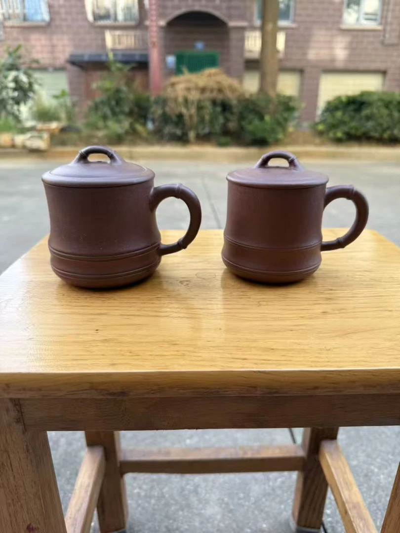 半手工 竹节杯 紫砂杯