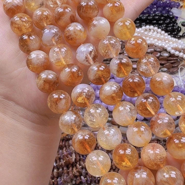 水晶珠宝半成品未镶嵌小*猪卡12黄塔晶（10条）