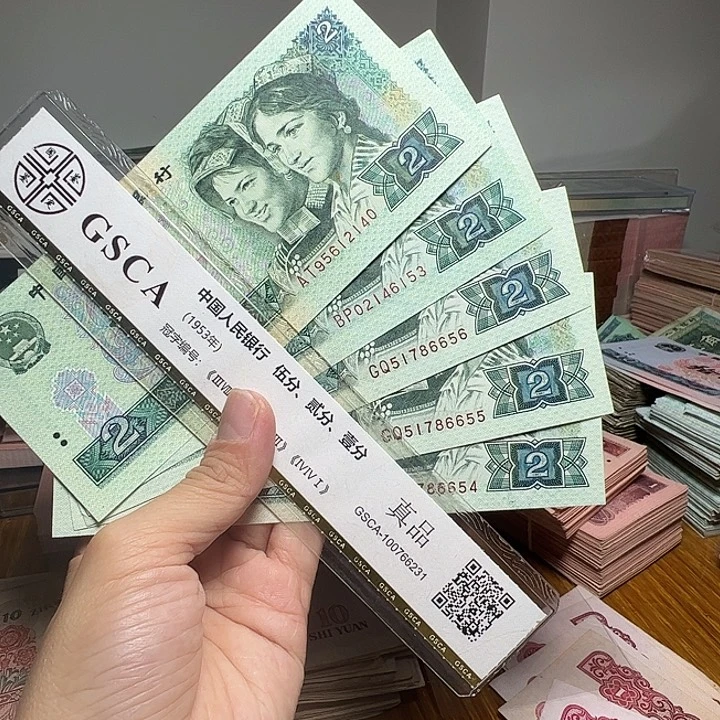 女***乐退市人民币5张如图