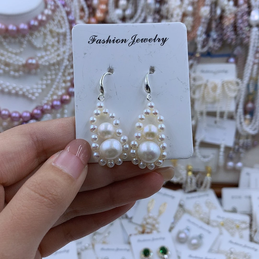 项链银S925镶嵌淡水珍珠