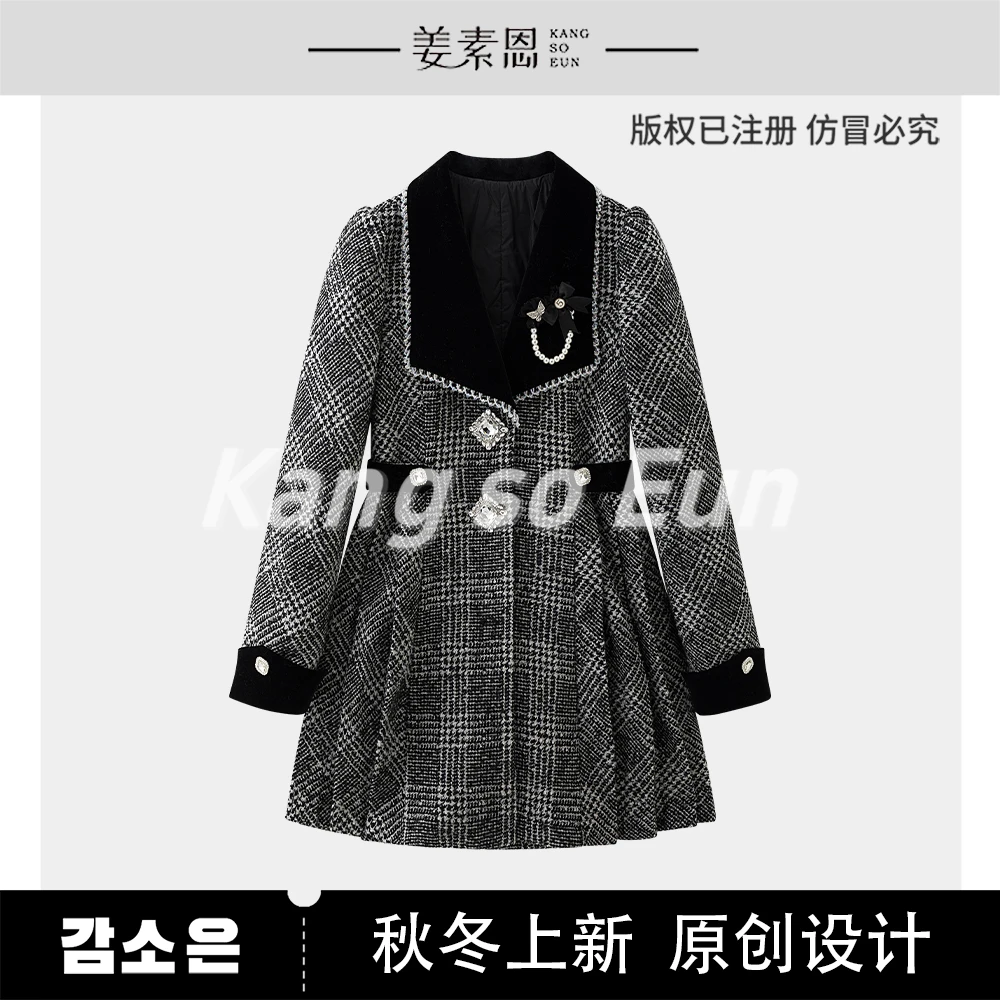 【高高甄选】【雾岛听风】时尚设计感秋冬加厚连衣裙GY24DT071175