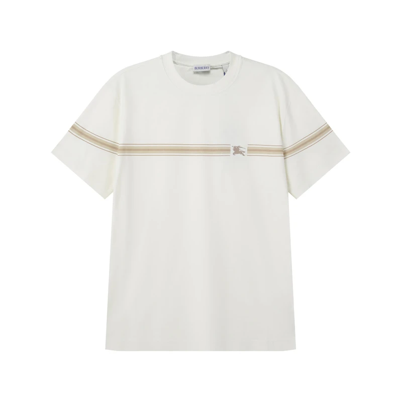 Burberry巴宝莉 新品奢侈品男士T恤条纹装饰圆领短袖T恤81040511