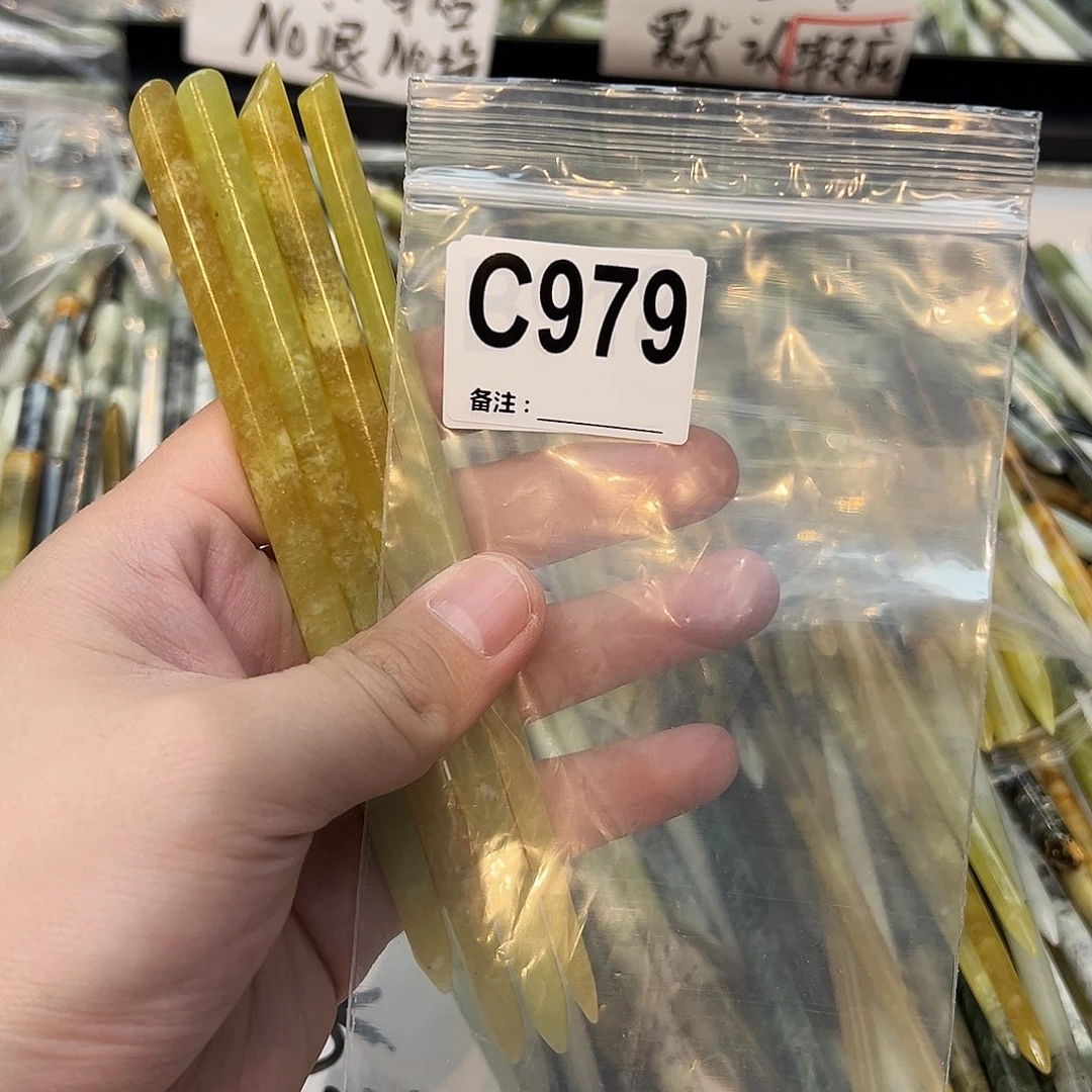 C****未镶嵌蛇纹石玉发饰
