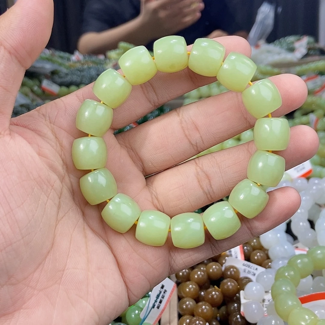 风***圈和田玉未镶嵌手串纯天然卡14新疆若羌黄口多样性发一