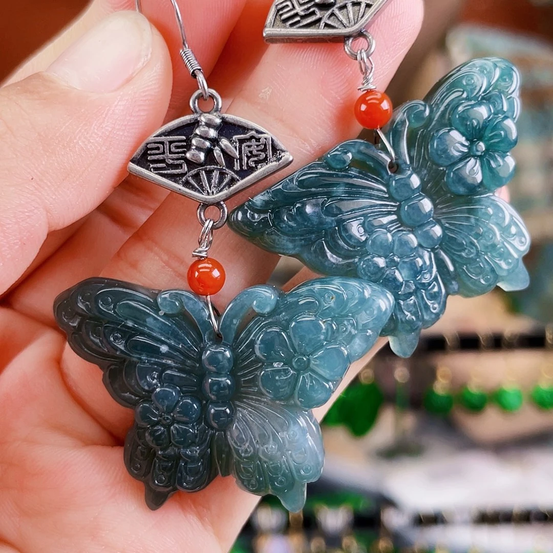 翡翠未镶嵌耳饰饰品