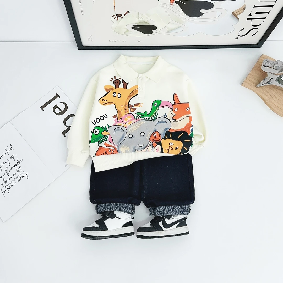 男童秋季长袖POLO衫儿童卫衣2025新款秋装潮BQ25922Y悠悠童话童装
