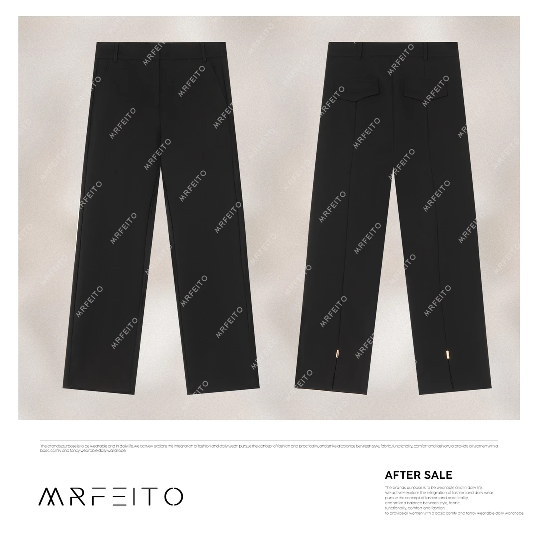 【乘风裤】直筒开叉显瘦极简通勤女士西裤H39K01D30870