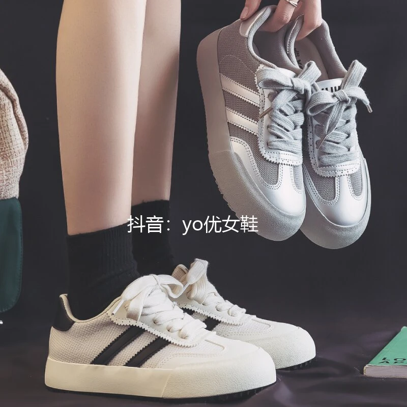 【Mei】2025新款网面镂空帆布鞋夏季透气小众百搭小白鞋时尚板鞋女