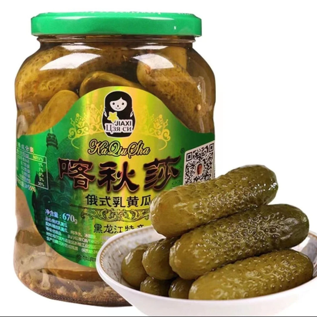 俄式酸黄瓜脆瓜俄罗斯风味汉堡开胃酸菜罐头下饭菜