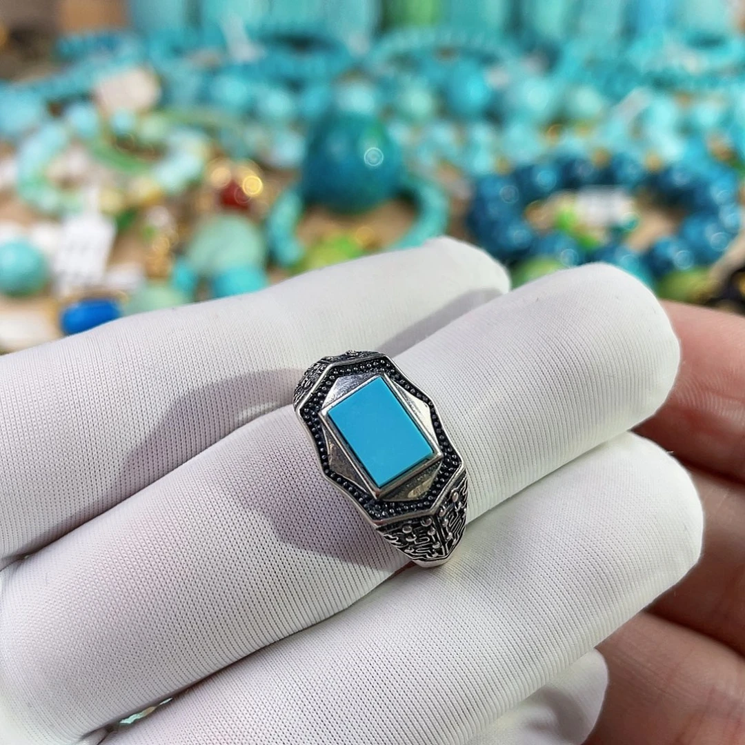 绿松石银S925镶嵌珠宝奇石