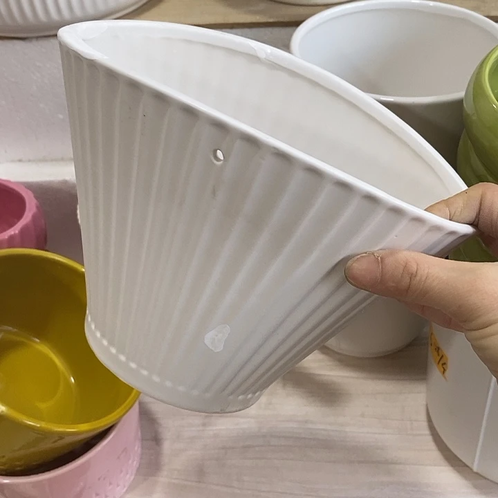 陶盆有孔 瑕疵针孔漏釉介意勿拍外高 16外口20*13