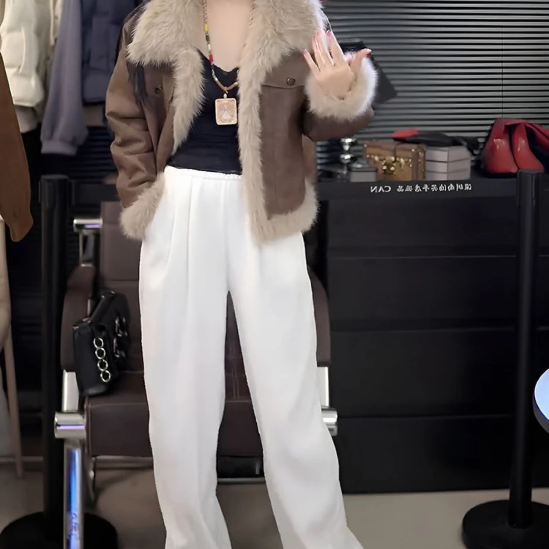 复古短款外套女装冬季新款时尚气质加绒保暖