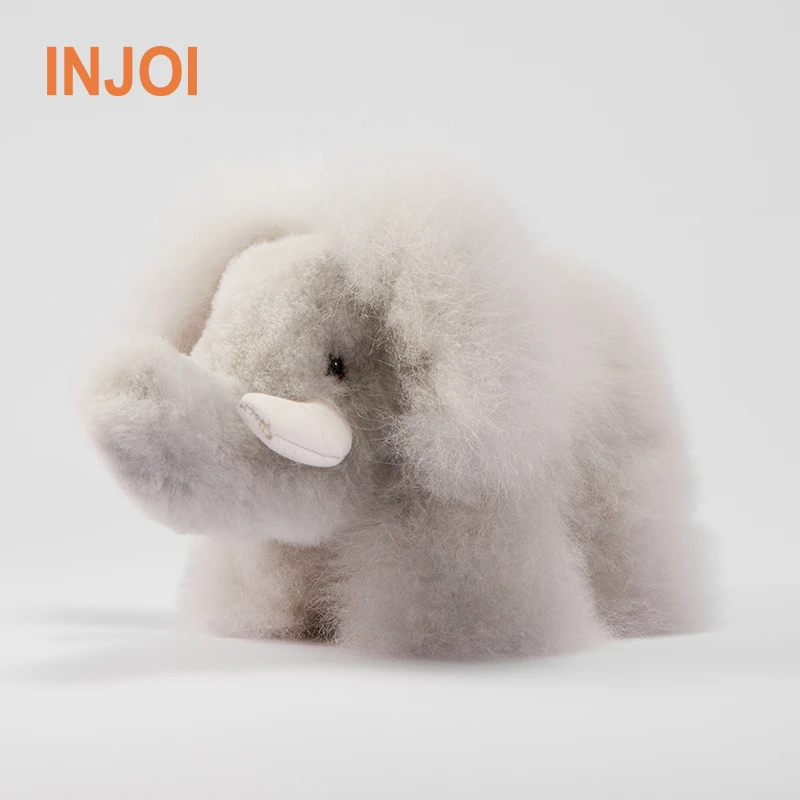 INJOI英乔象玩偶手工羊驼毛绒儿童玩具公仔居家情侣节日送礼