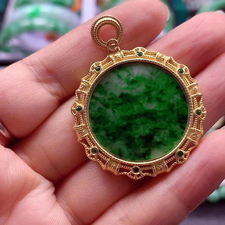 颈饰银S925镶嵌翡翠翡翠