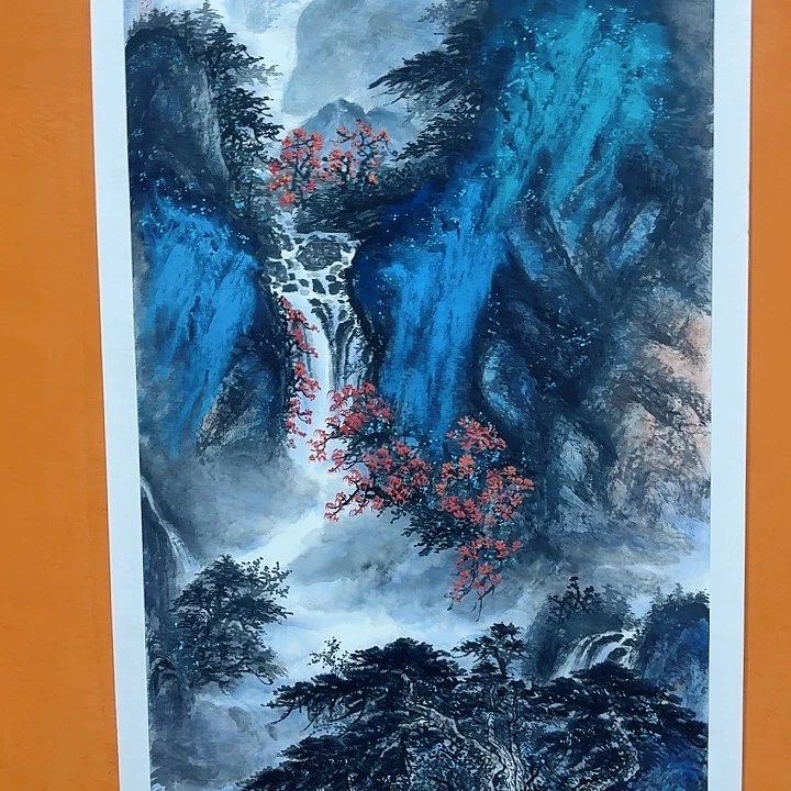 国画黄春香山水驿外国画作品尺寸136/68