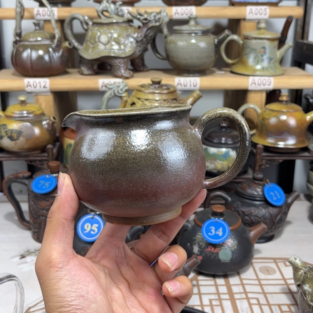 （精品柴烧壶）微瑕柴烧公道杯