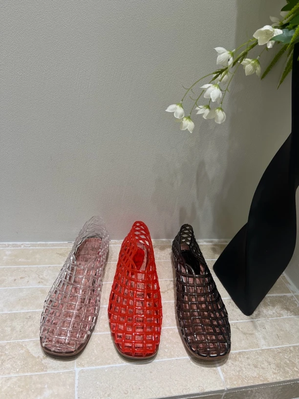 防滑洞洞鞋坡跟圆头包头镂空女时尚纯色单鞋洞洞款