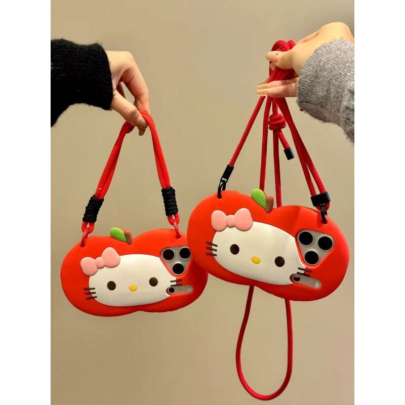 萌系创意硅胶手提苹果猫咪适用于iphone17promax苹果16p手机壳15p