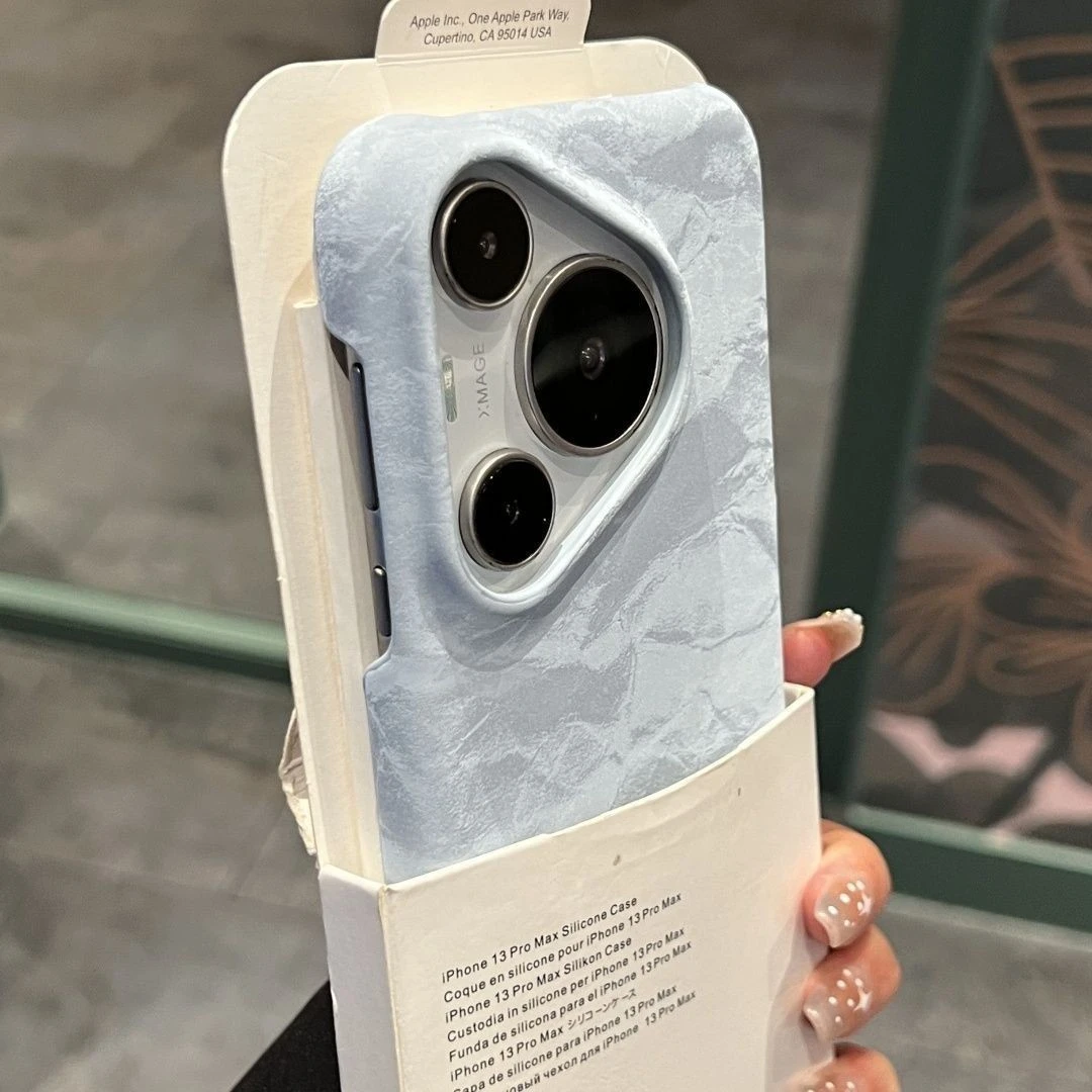 适用华为pura80pro丝绒纹手机壳Pura80/70秋冬磨砂女pura80ultra