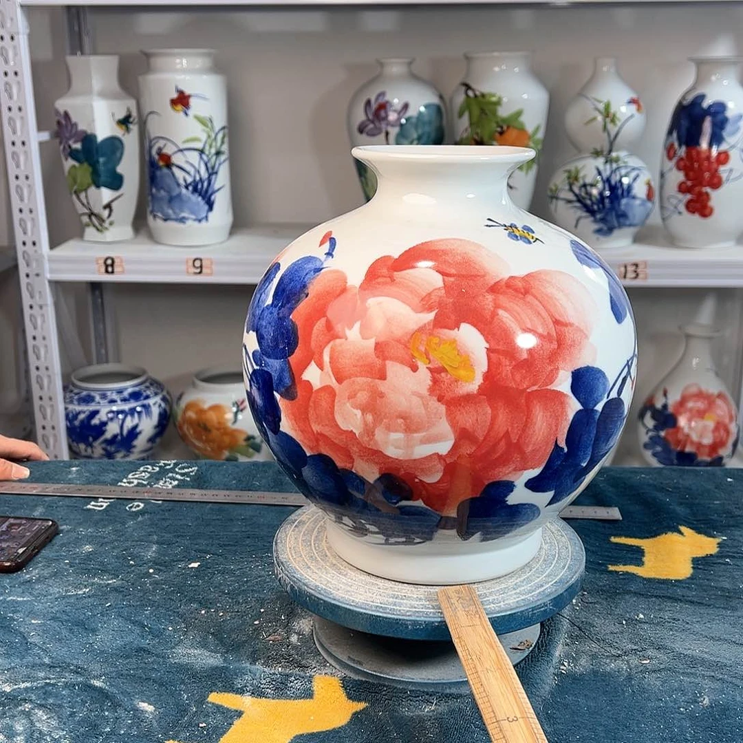 摆件景德镇陶瓷石红牡